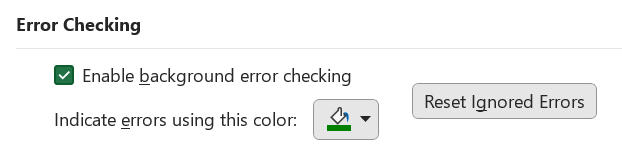 Error checking pada kustomisasi formula Excel.