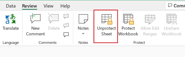 Membuka worksheet Excel terproteksi.