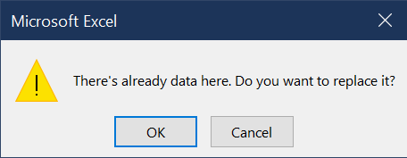 Peringatan timpa saat drag dan drop data.