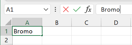 Edit cell di Formula Bar.