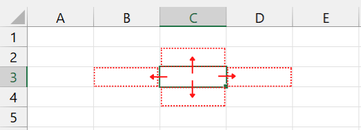 Memilih cell di Excel menggunakan kunci Panah.