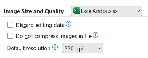 Pengaturan Image size and quality.