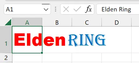 Beberapa style font dalam satu cell.