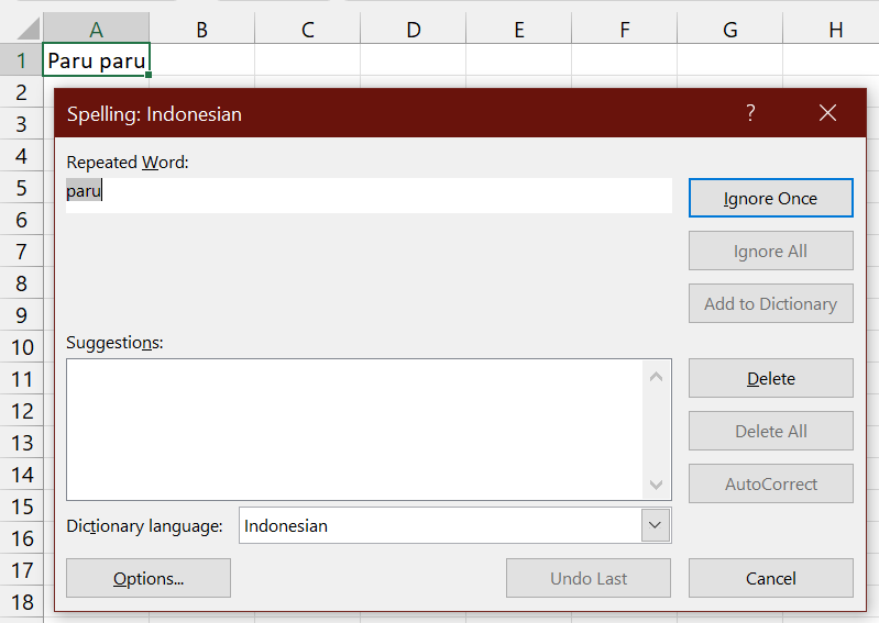 Gambar 11. Flag repeated words tidak aktif.