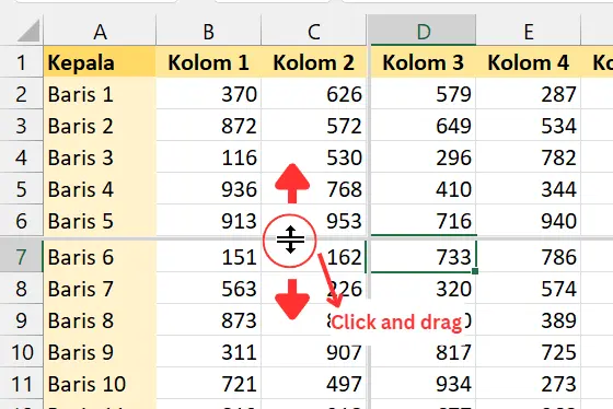 Gambar 04. Menyesuaikan tinggi panel dengan click and drag.