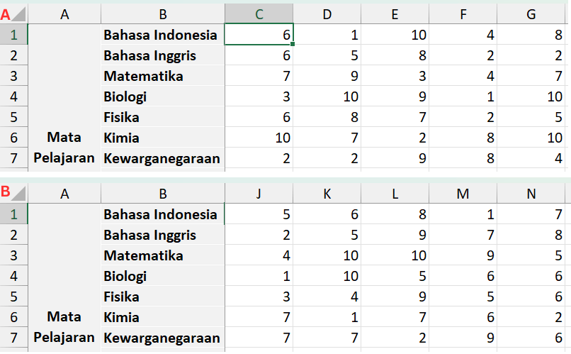 Cara membekukan beberapa kolom di Excel
