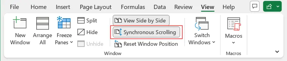 Gambar 06. Cara scroll dua window Excel berbarengan.