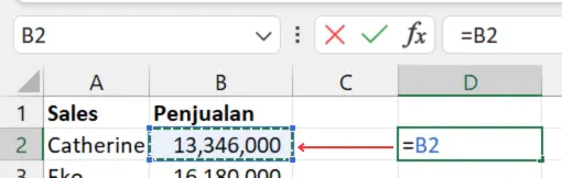 Gambar 01. Membuat link dengan rumus.