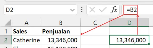 Gambar 02. Hasil link dengan rumus.
