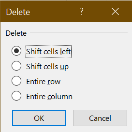 Gambar 09. Kotak dialog Delete di Excel.