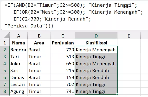 Kombinasi IF bertingkat dan VLOOKUP.