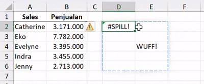 Select obstructing cells untuk memindahkan kursor cell ke cell penghambat.