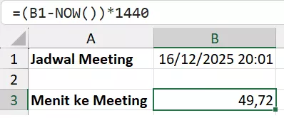 Menghitung mundur ke jadwal meeting.