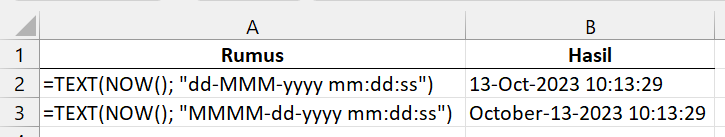 Gambar 04. Memformat tanggal dan waktu dengan fungsi TEXT.