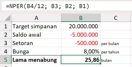Menghitung investasi dengan setoran lump sum dan bulanan.