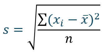 Rumus standar populasi sampel.