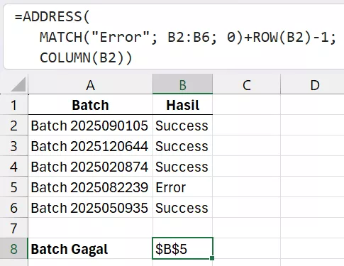 Menemukan lokasi data dengan kesalahan atau informasi lainnya.