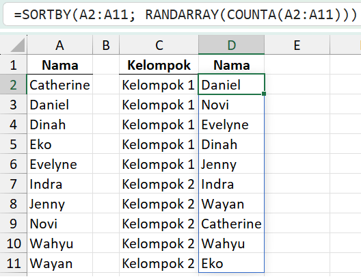 Gambar 08. Membagi orang-orang secara acak ke dalam kelompok-kelompok.