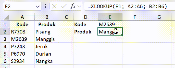 Rumus XLOOKUP tahan terhadap perubahan struktur tabel.