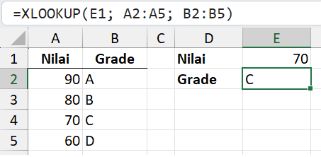 XLOOKUP menggunakan exact match secara default.