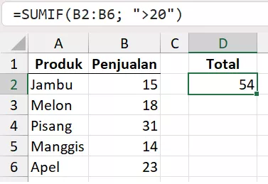 Rumus SUMIF: penjumlahan bersyarat di Excel