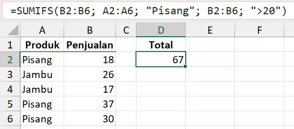 RUMUS SUMIFS: Penjumlahan dengan banyak kriteria di Excel