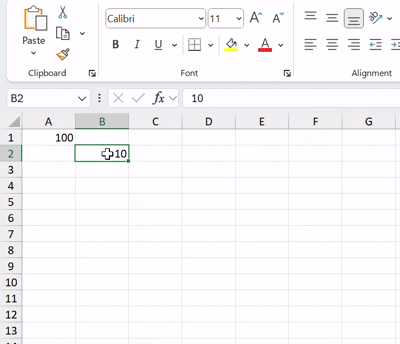 Pengurangan dengan Paste Special: Subtract.
