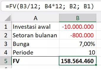 Perhitungan perencanaan pendidikan dengan investasi awal.